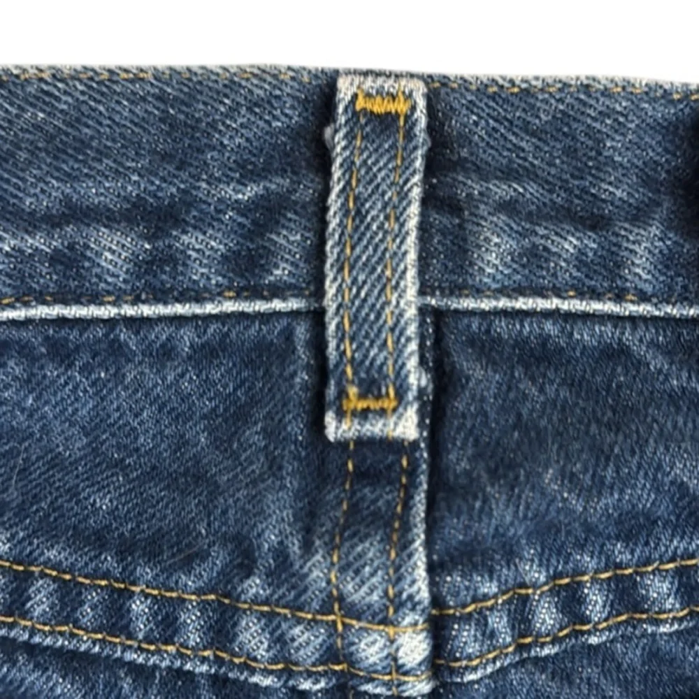 Vintage 90s Lee Straight Leg Jeans 100% Cotton Dark Blue Patch 1889 Button 31x33 - Picture 12 of 14